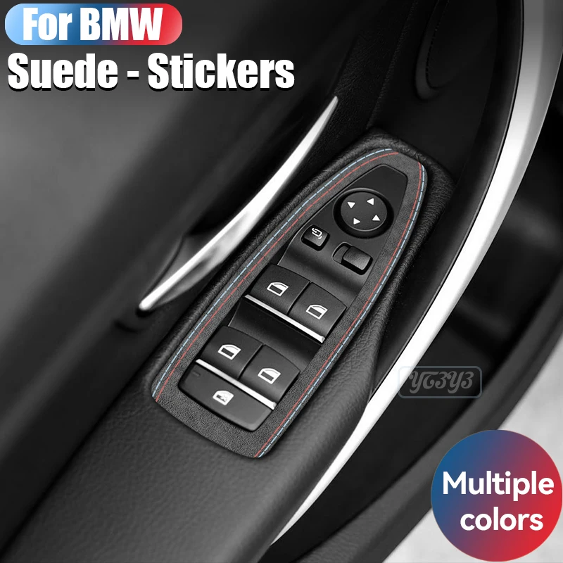 

For BMW 3 Series Stickers for Window Lifter Switches F20 F21 F30 F34 A Made of Alcantara Window lift panel trim Car Accessories