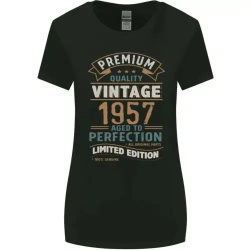 Camiseta Vintage para mujer, Camisa de corte ancho, cumpleaños 67, prémium, 1957