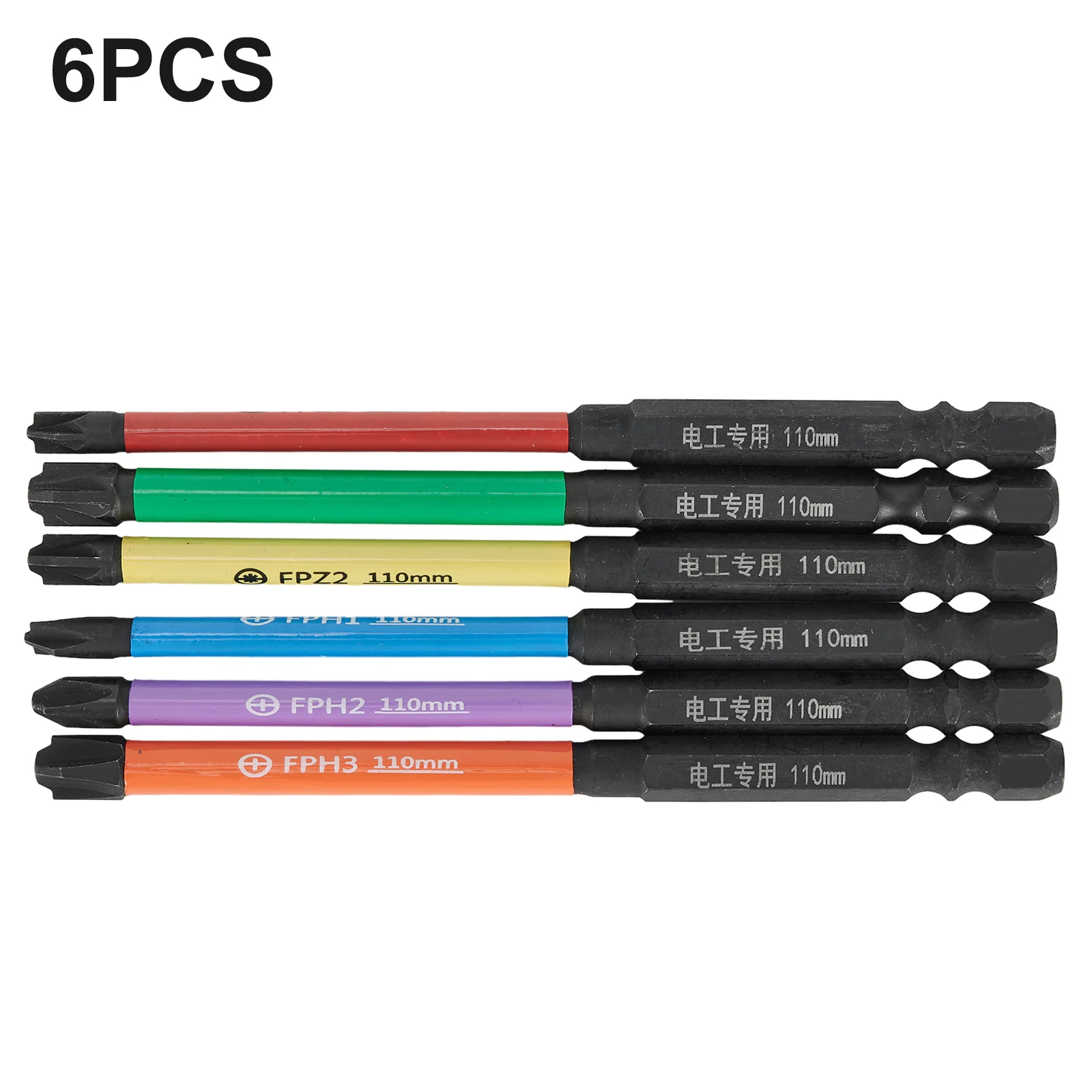 6pcs Special Magnetism Cross Screwdriver Bit FPH1 FPH2 FPH3 FPZ1 FPZ2 FPZ3 Nutdrivers 110mm For Socket Switch Power Tools