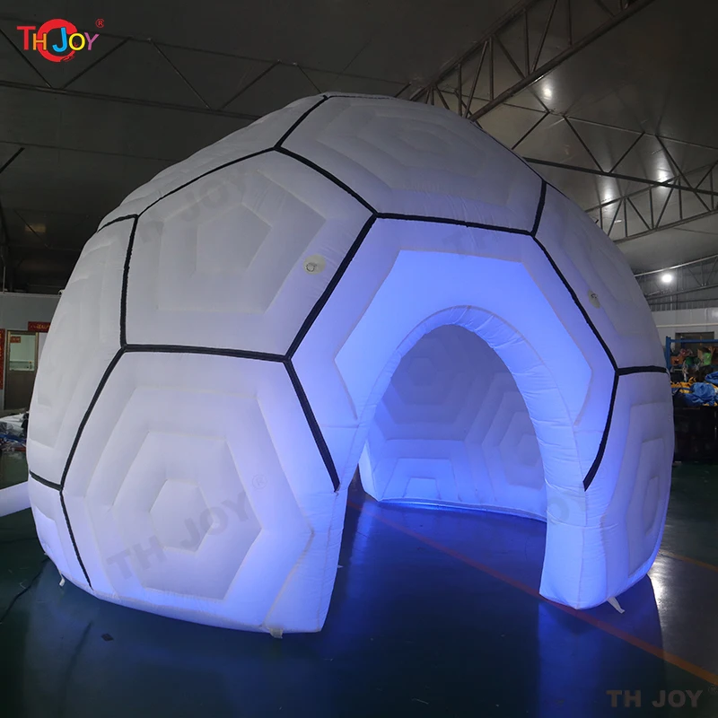 Namiot dmuchany w kształcie piłki nożnej 6m, namiot igloo, namiot kopułowy do campingu, hotelu, na sprzedaż.