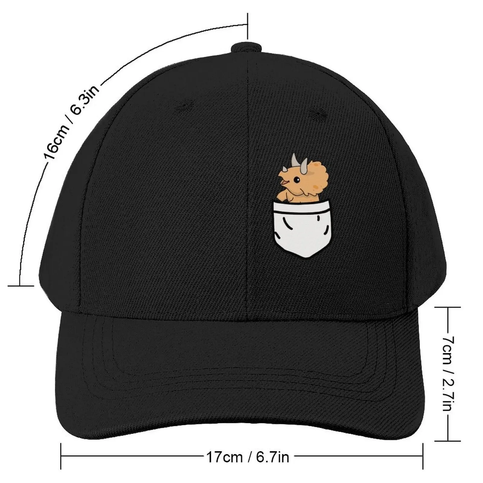 Pocket Triceratops Baseball Cap |-F-| Kids Hat Elegant Women's Hats Men's