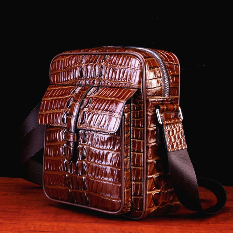 Nova pasta de negócios de luxo dos homens de couro genuíno de alta qualidade único ombro bolsa grande capacidade crossbody saco