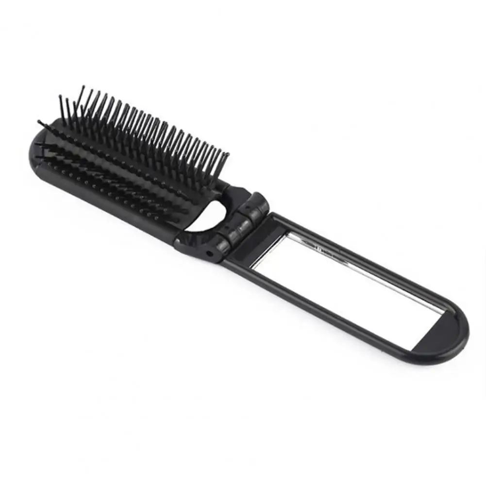 

Women Hairbrush Portable Folding Hair Brush with Mirror Soft Bristles Scalp Massage Comb for Women Anti-static for Travel