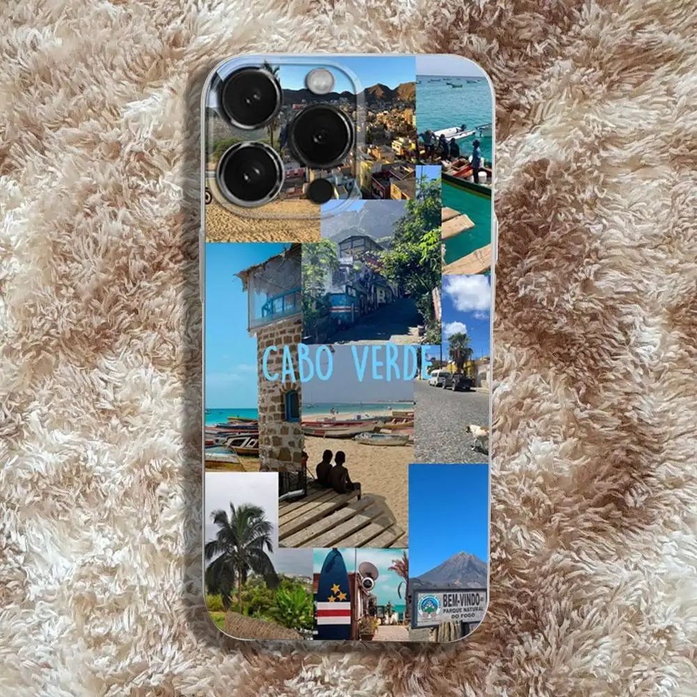 Cape Verde Aesthetics Phone Case For iPhone 17,16,15,14,13,12,11,Pro,Max,Plus,E,SE4,Air,Mini Transparent Cover