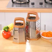 New Multi-purpose 6 Side Stainless Steel Handheld Cheese Vegetable Graters Fruit Potato Cutter Peeler for Kitchen
