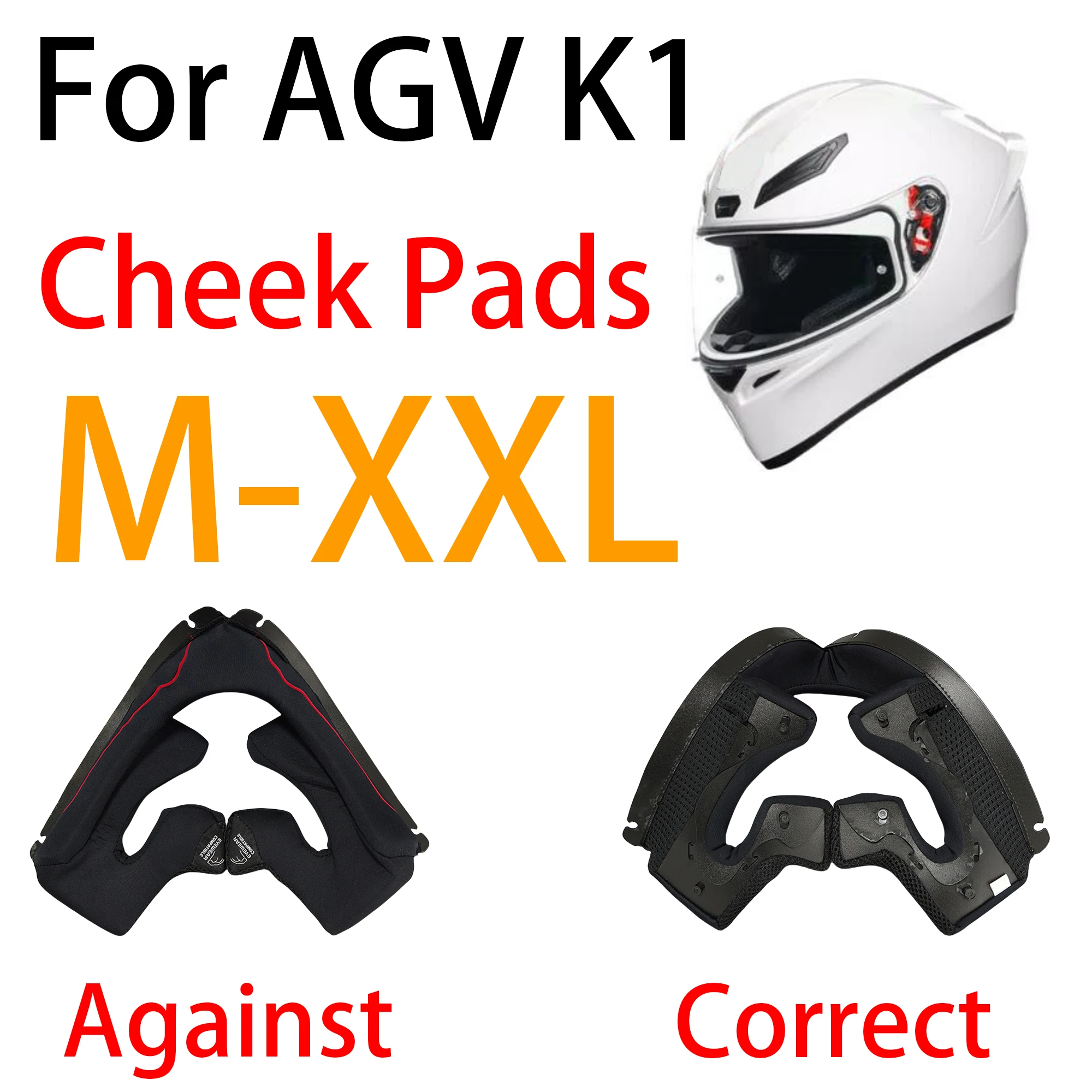 K1S Helmet Cheek Pads Replacement for AGV K1 K1S Cheek Pads