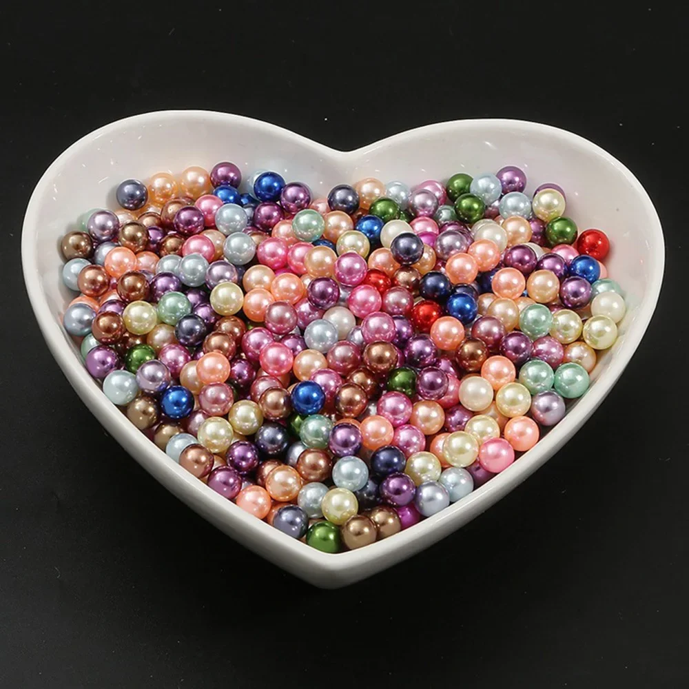 Kismis, 1Bag ABS Colorful Acrylic Without Hole Round Beads 3/4/6/8/10mm Mixed Color for Craft DIY Handmade Jewelry Making