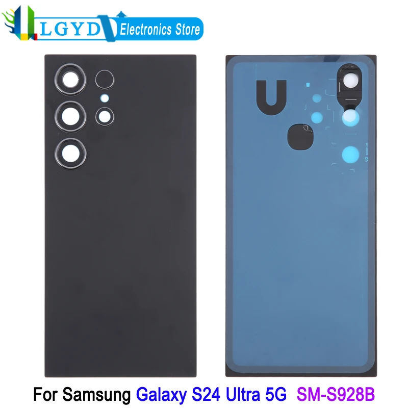 

OEM Rear Cover For Samsung Galaxy S24 Ultra 5G SM-S928B Phone Battery Back Cover with Camera Lens Frame Replacement Part