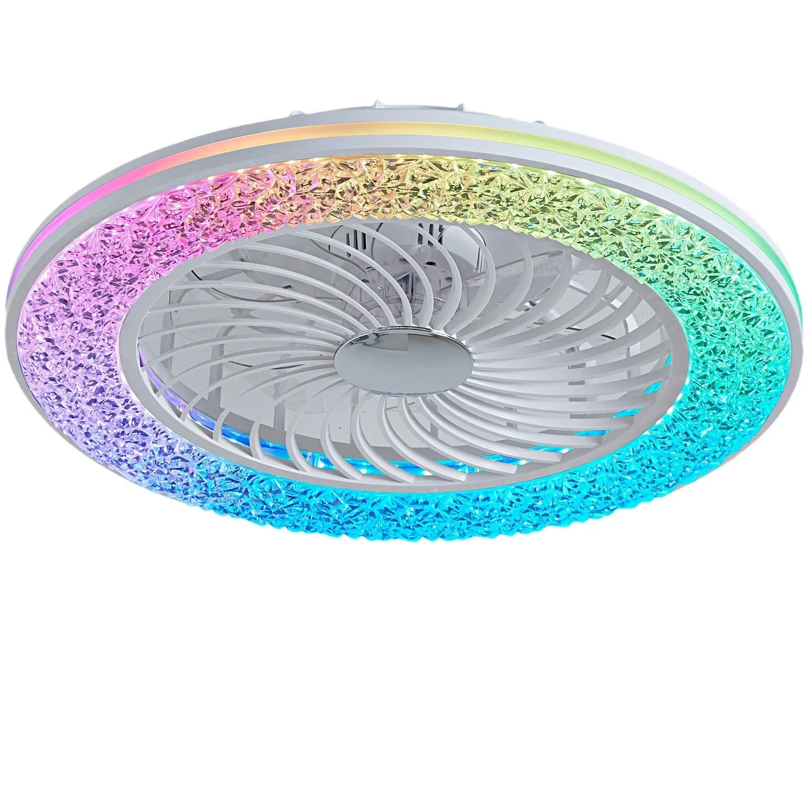 

Потолочный вентилятор RGB 60 см со светодиодной подсветкой, 6 скоростей, умный пульт дистанционного управления, электрическая бесшумная герметичная лампа для домашнего освещения, 110-220 В