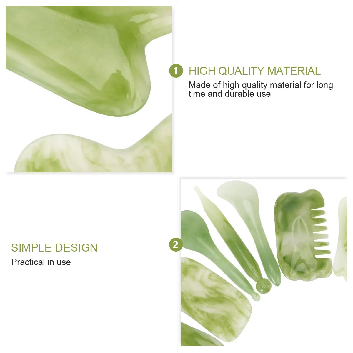 7Pcs Facial Guasha Scraper Set Natural Resin Massage Tools Relax Muscle Fatigue Beauty Therapy Spa Care Gift Scrapping Plate