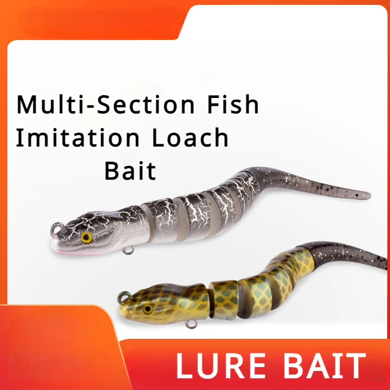 Lure Bait Fake Bionic Bait Multi-Section Fish Imitation Loach Eel Sea Streams Fishing Tough Durable Bait Flexible Fishing Gear