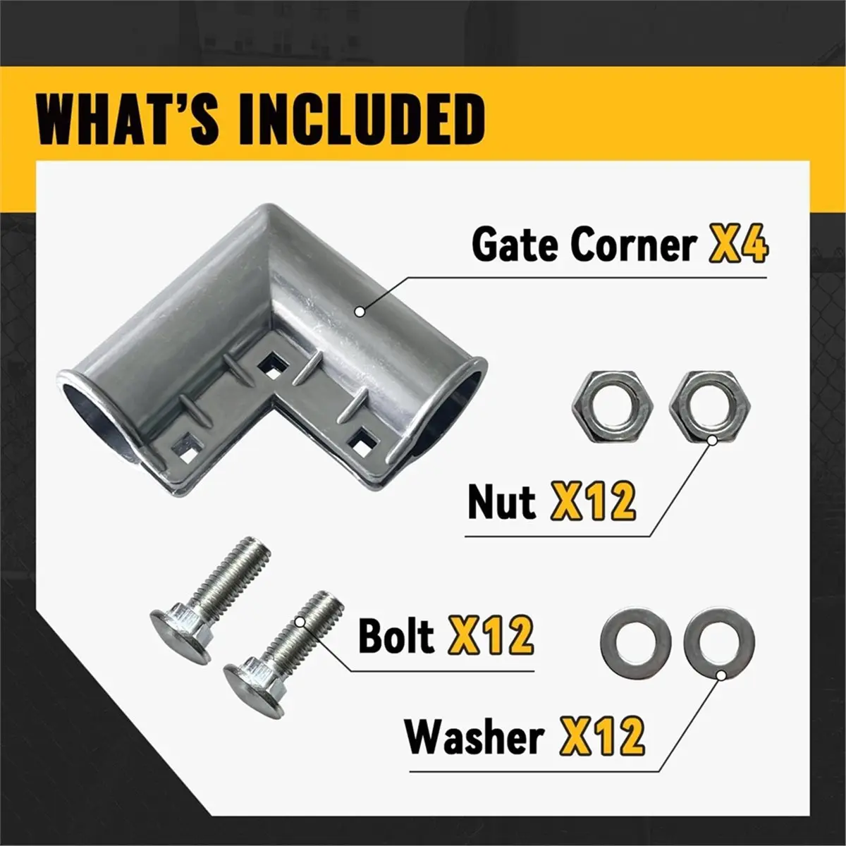Chain Link Fence Gate Corner 1-3/8" X 1-3/8", Aluminum 90 Degree Gate Elbow, 1-3/8" Chain Link Fence Fittings, 4 Pack
