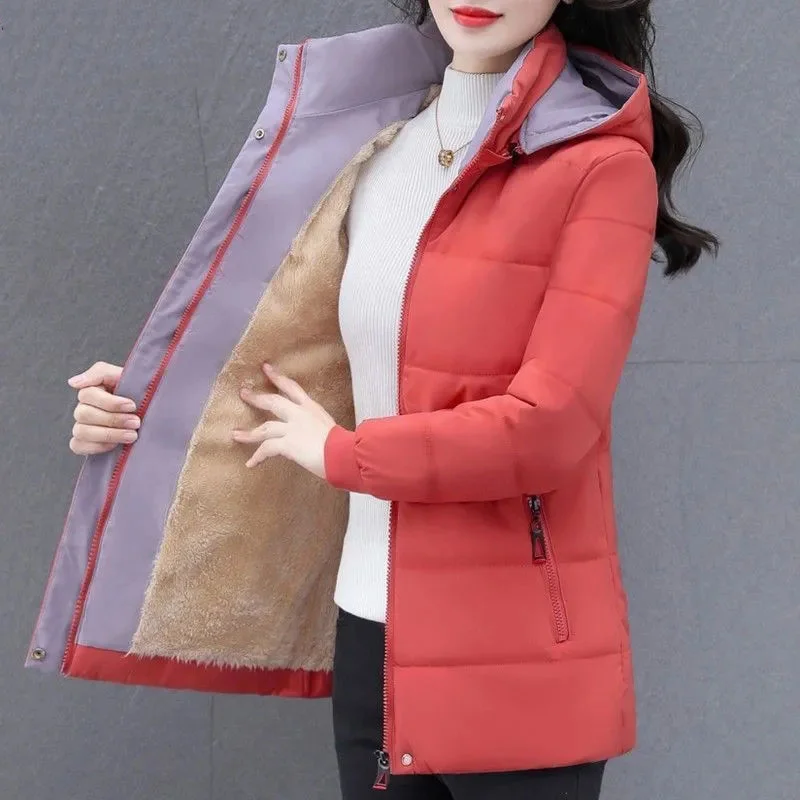 

Женские куртки, новая зимняя куртка, парки, женское пуховое хлопковое пальто с добавлением бархата, утепленная теплая парка, свободное пальто, верхняя одежда, женский топ