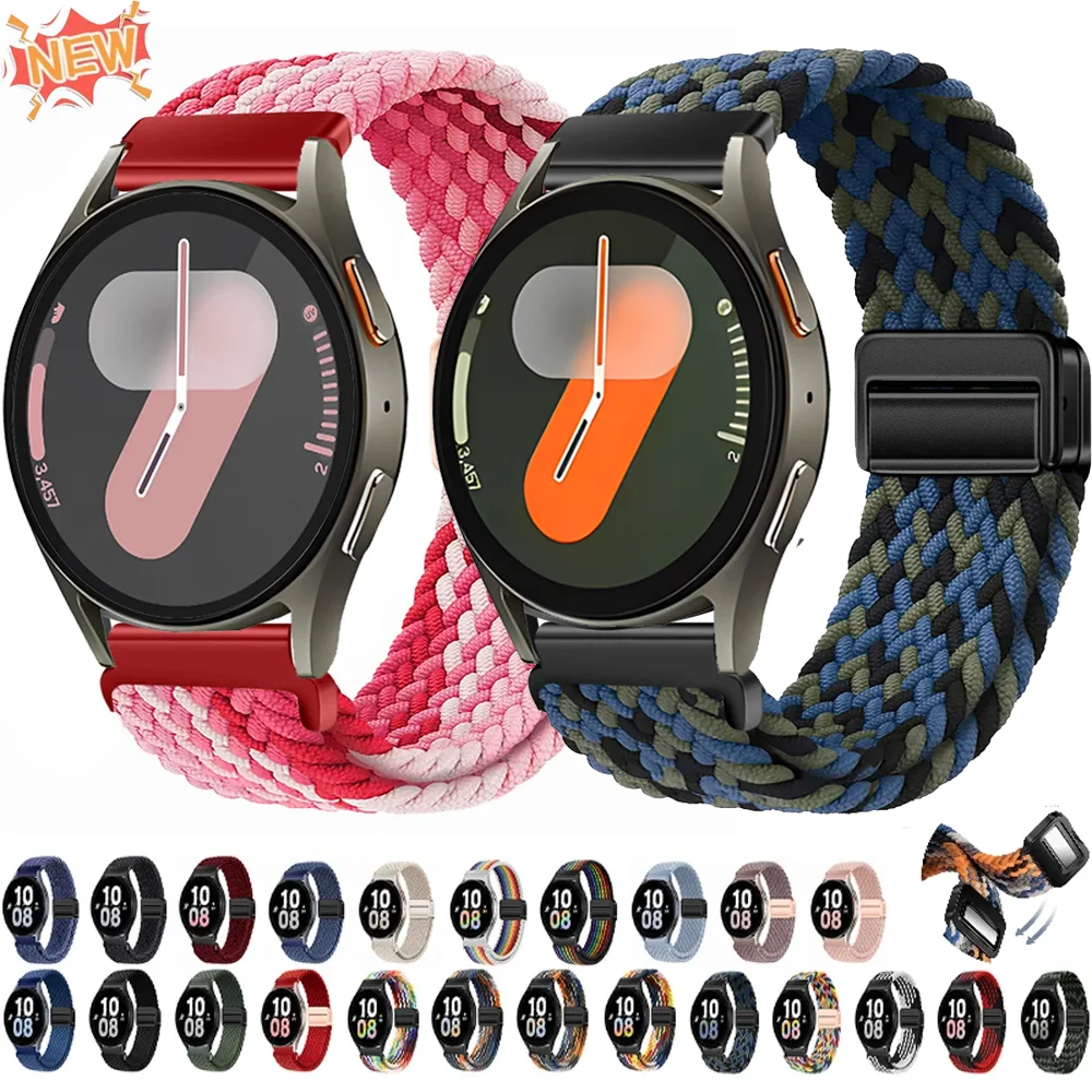 20 mm 22 mm geflochtenes Nylonarmband für Samsung Galaxy Watch 7 6 5 4 Magnetarmband für Huawei Watch 5/4/GT5-4-3 Pro Band