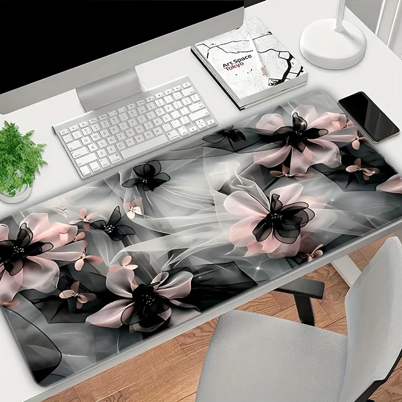 

Большой коврик для мыши с эргономичным рисунком бабочки, 1 шт., прочные прошитые края, нескользящая резиновая основа, идеально подходит для офисного компьютера, ноутбука