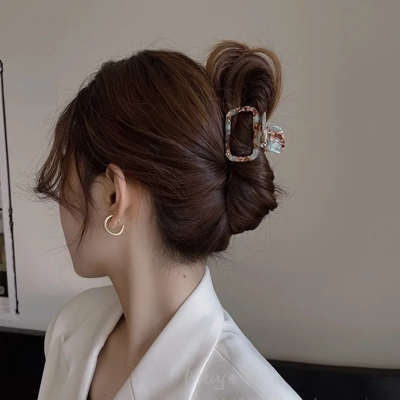 Retro Esvaziado Acetato Grab Clip para Meninas, Trança De Rabo De Cavalo, Acessórios Elegantes, Joias Coreanas Presentes, Novo