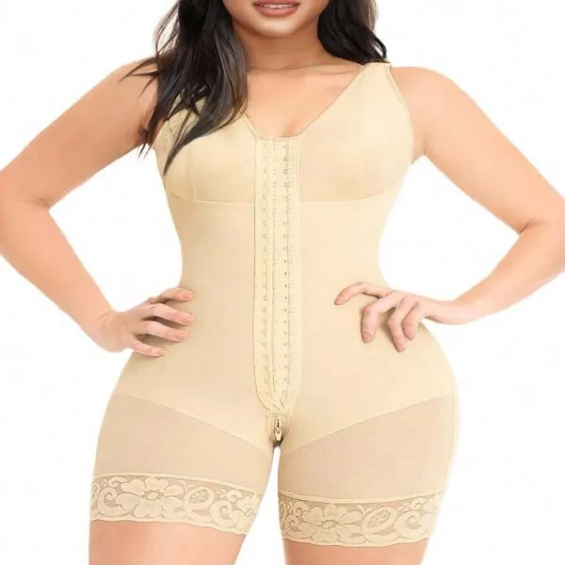 Fajas Colombianas Shapewear per Donna Controllo della Pancia Post Chirurgia Shaper per Tutto il Corpo Butt Lifter con Cerniera sul Cavallo