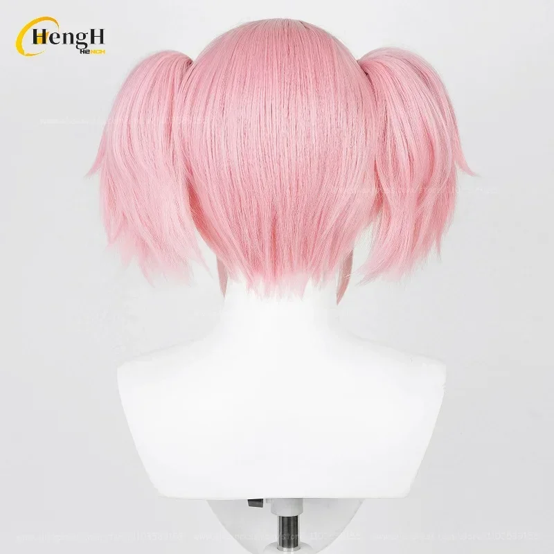 30 cm Kaname Madoka Synthetische Anime Rosa Doppel Pferdeschwanz Cosplay Perücke Und Kopfbedeckungen Hitzebeständige Haar Halloween Perücken + Eine Perückenkappe