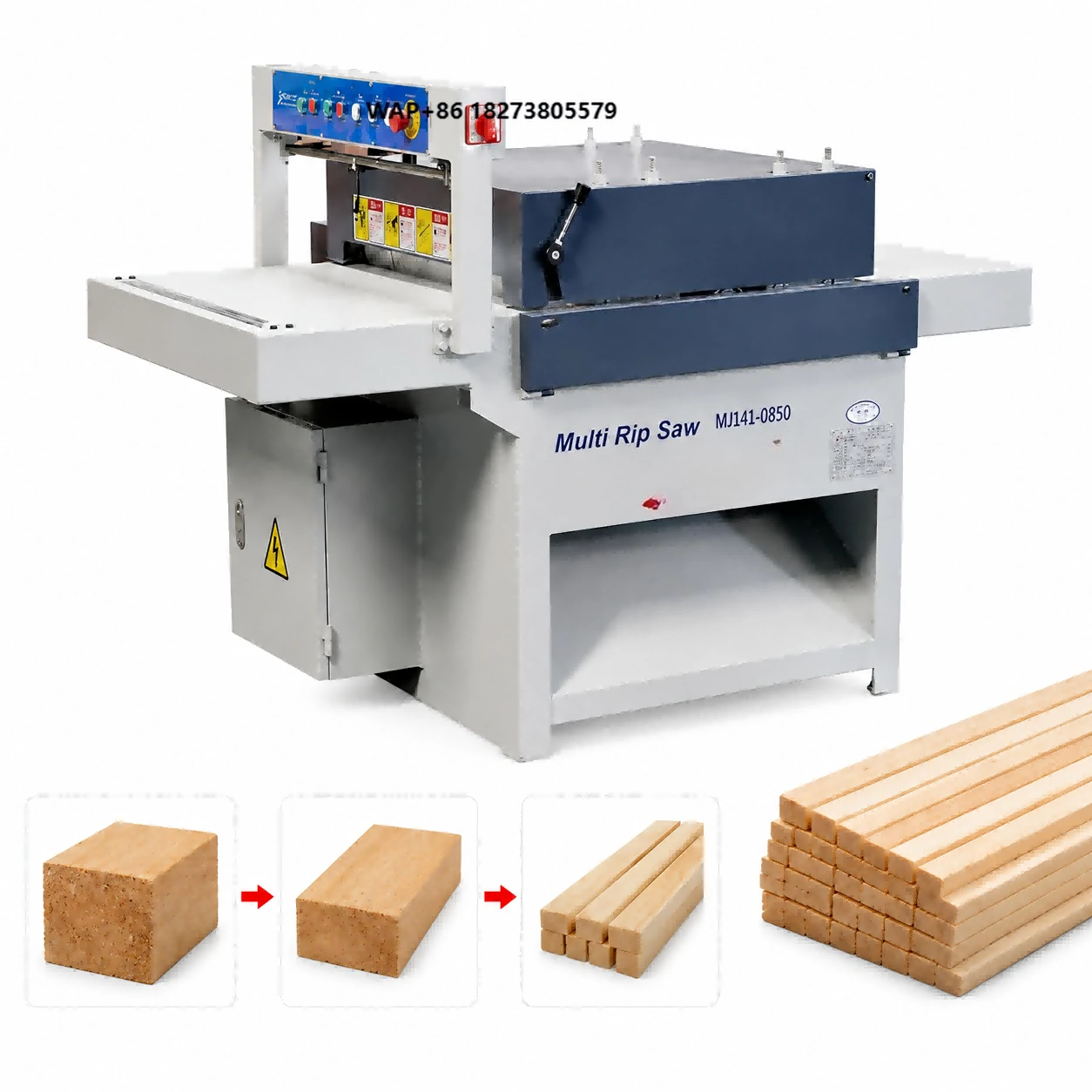 Industrial Multi Rip Saw Machine for Timber Board Longitudinal Ripping Multiple Wood Strips and Sawmill Processing Equipment