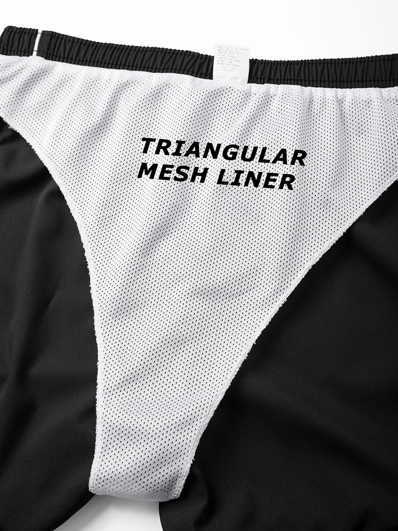 Men's Trendy Line Beach Shorts with Mesh Lining Summer Casual Board Shorts Quick Dry Swim Trunks with Side Pockets Bathing Suit image 6