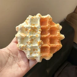 Vanilla Sauce Soft Waffle Bread Cake Party Chocolate Almond Cereal PU Plastic Simulation Model Baking Kitchen Teaching Recipe