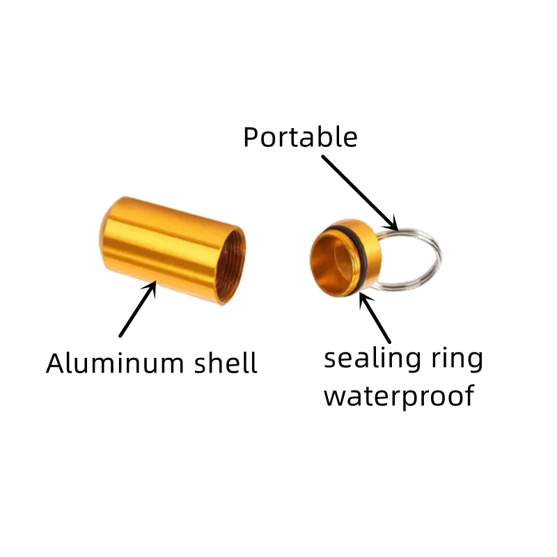 Портативная мини-водонепроницаемая алюминиевая коробка для таблеток, контейнер-органайзер для хранения таблеток, бутылка для лекарств, витамина, таблетки, рыбьи масла