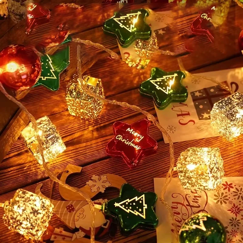 عيد الميلاد ضوء سلسلة 4 أنماط قصب الحلوى سانتا كلوز ثلج مصباح أضواء شجرة عيد الميلاد حلي معلقة ديكور مرح #4