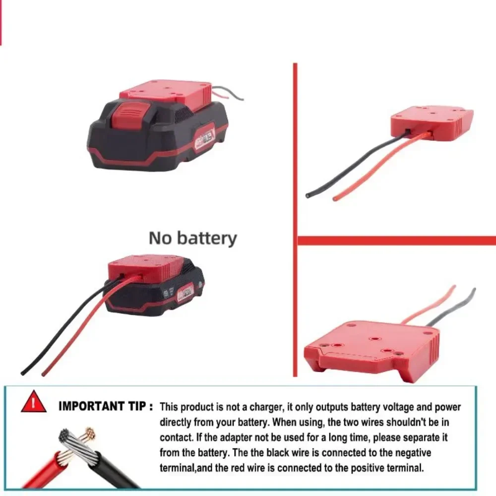 Para baterias Lidl Parkside 20V TEAM Adaptador de carregamento USB Adaptador de roda elétrica Fio 14AWG para brinquedo de carro de controle remoto (sem baterias)