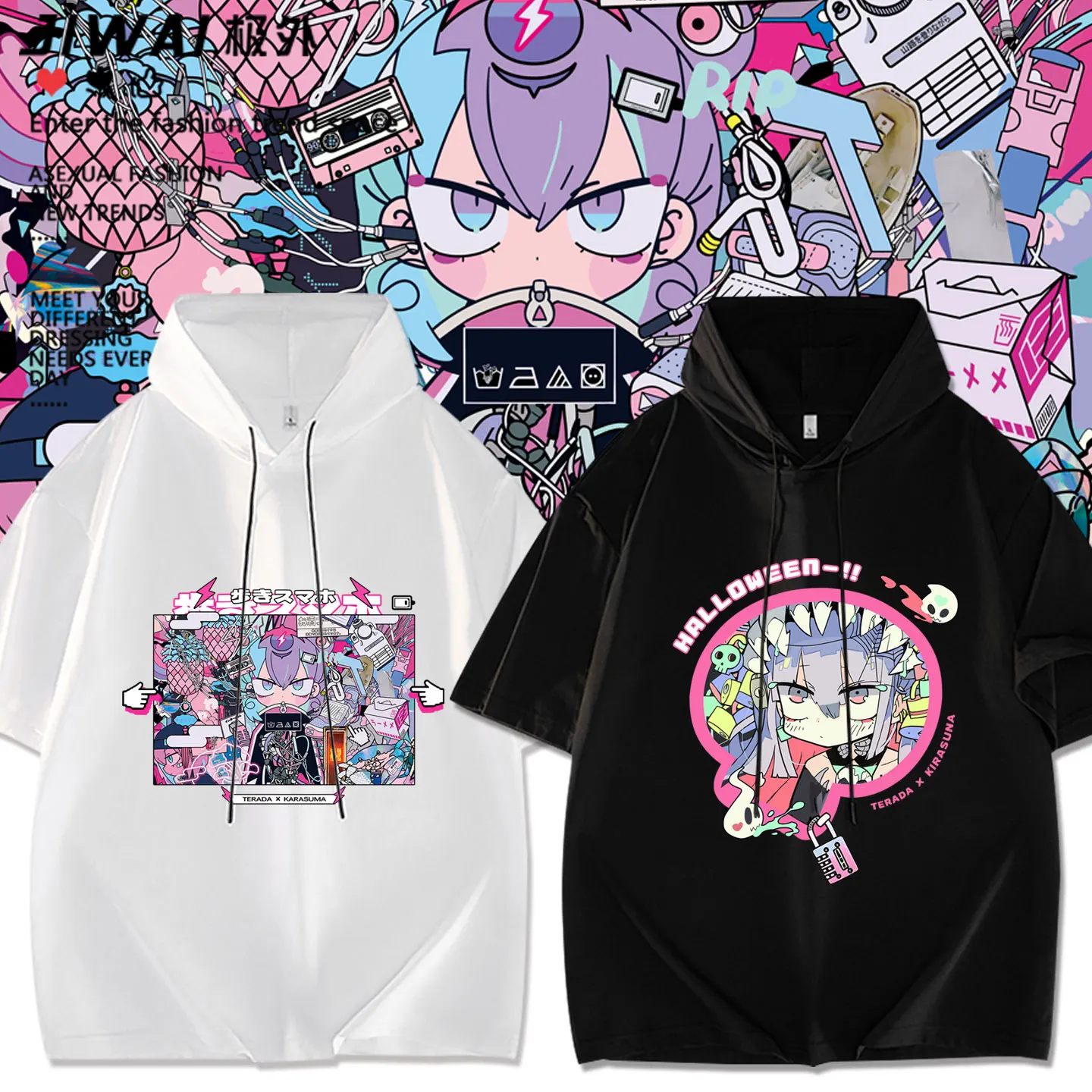 ボーカロイドアーティスト放送ガールヘビーディペンシディショートスリーブtシャツユニセックスサマートップポリエステル繊維プリントカジュアルtシャツ