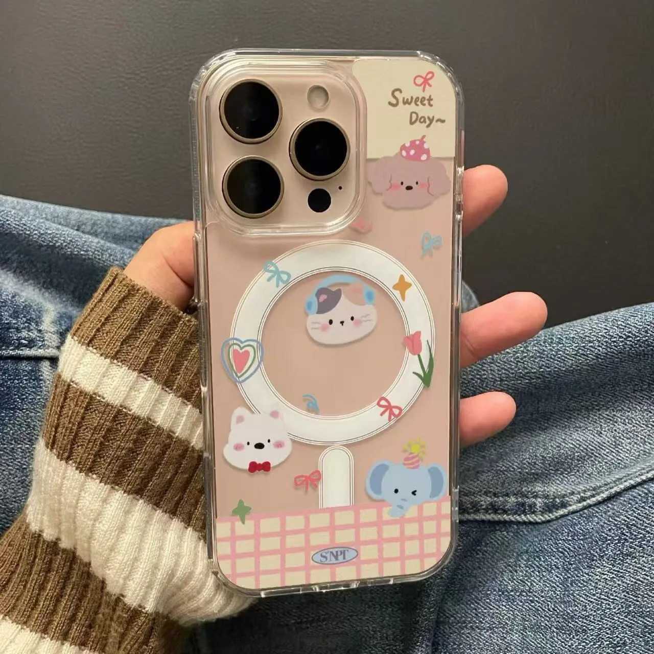 SEIRASSIM Cute cartoon dog cat elephant phone case for iphone 16 pro max 15 plus 14 13 11 12 cover for iphone xr xs x 7 8 bumper