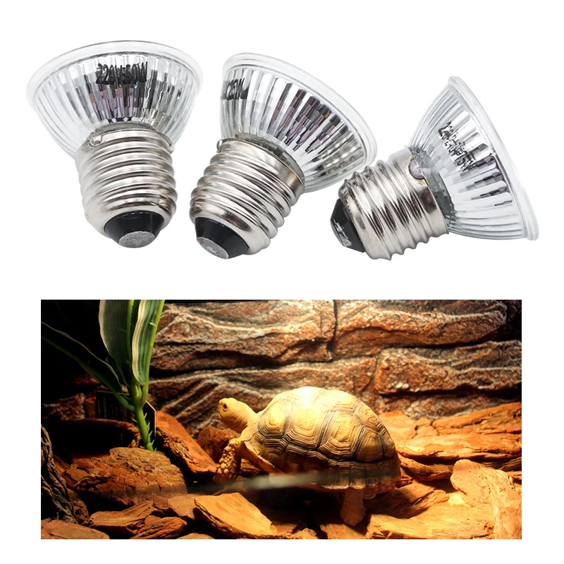 Pet Reptile Lamp 25/50/75W UVA+UVB 3.0 Pet Heat Lamp Bulb, Turtle Light Heating Lamp Amphibians Lizards Temperature Controller