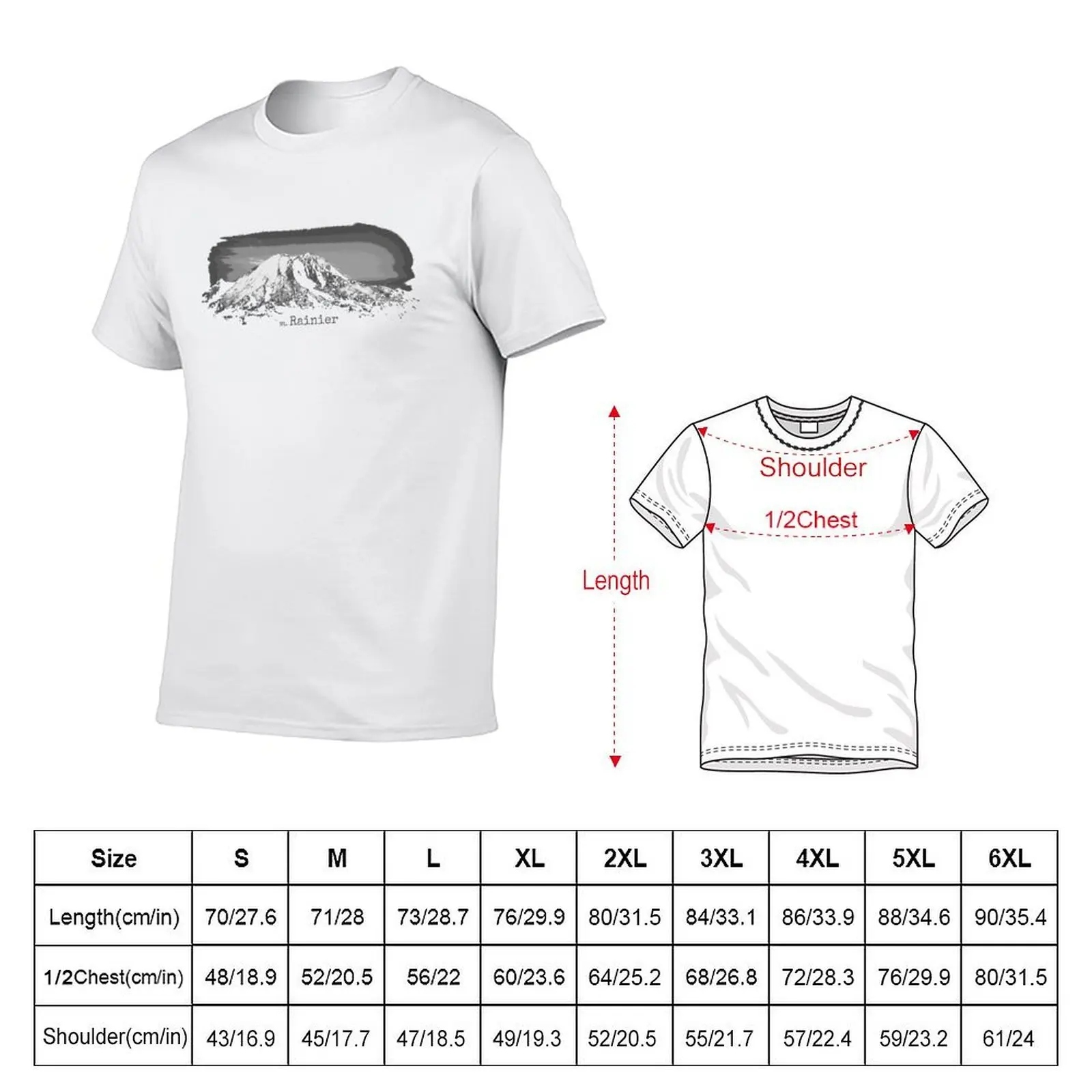 Mount Rainier T-Shirt g man t shirts for men man t shirt cotton high quality T-Shirt