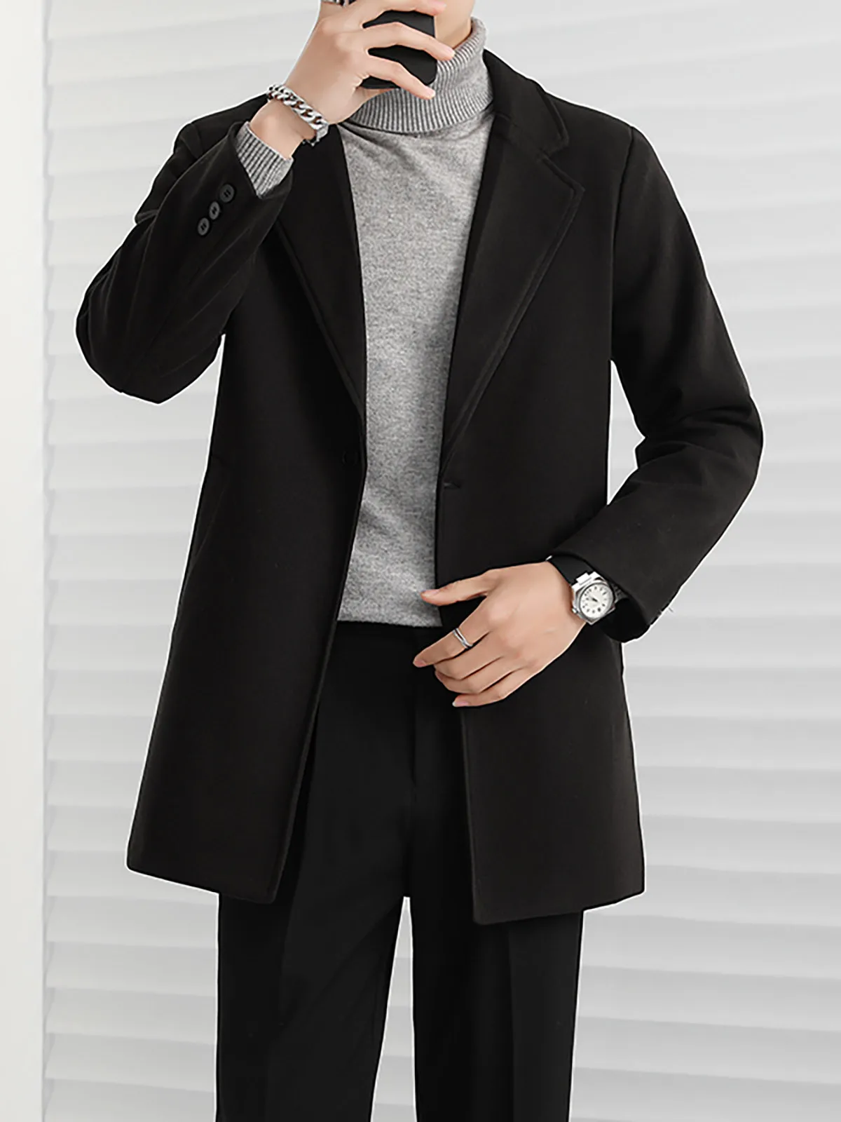 

Wool Blend Elegant Coat For Man Mens Limited Restricted Confined Circumscribed Encircled Ringed Surrounded Bounded Verged Rimmed