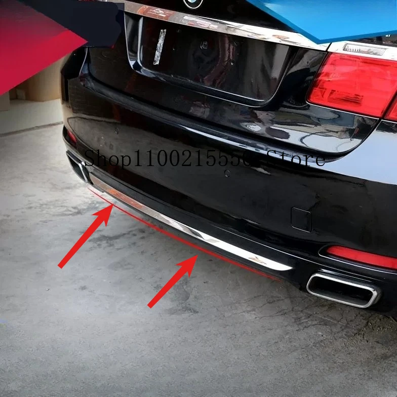 Car For BMW 7 Series F01 F02 2009-2015 Stainless steel Rear Bumper bottom cover trim Moulding Car Bumper Rear Lip Refit Decorate