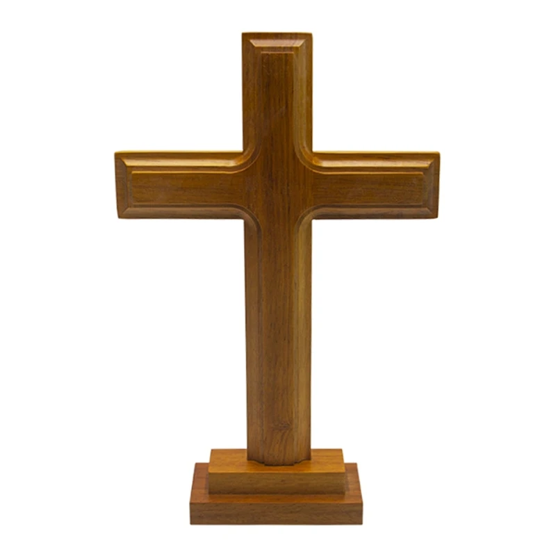 Wooden Standing for Cross Decor Altar for Cross with Stand Double-Sided Display Table for Cross for Home Chapel Church D