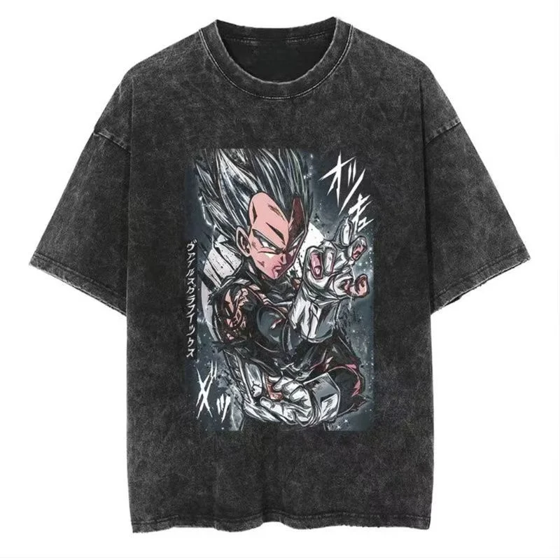 

Летняя футболка 2026 Dragon Ball Super в стиле ретро для мужчин, из выстиранного хлопка, оверсайз, суперкомфортная, свободного кроя