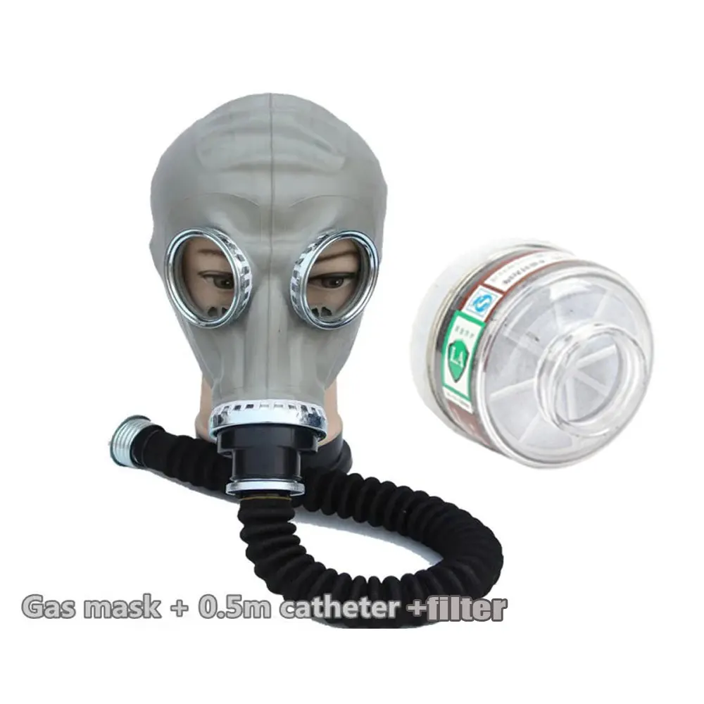 2 in 1 chemical gas mask respirator classic style rubber material full face protection industrial spray paint respirator