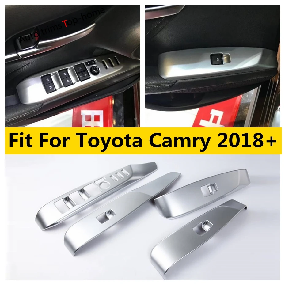 

Inner Door Handle Holder Window Lift Button Switch Decoration Panel Cover Trim Fit For Toyota Camry 2018 - 2023 Car Accessories