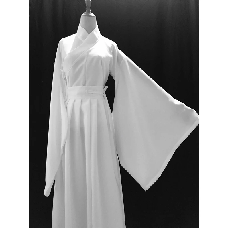 Traje Hanfu de estilo chino para hombre y mujer, ropa interior de uso diario, con forro de Color sólido, Kimono, falda superior, pantalones,