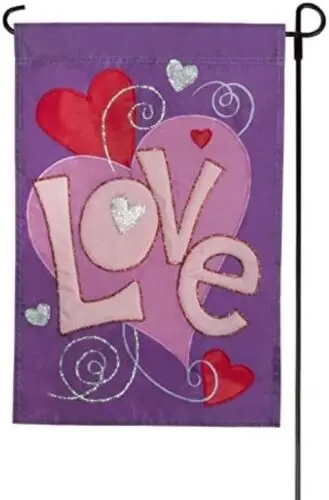 Jetmax Deluxe Sculpted Garden Flag Valentine's Day 