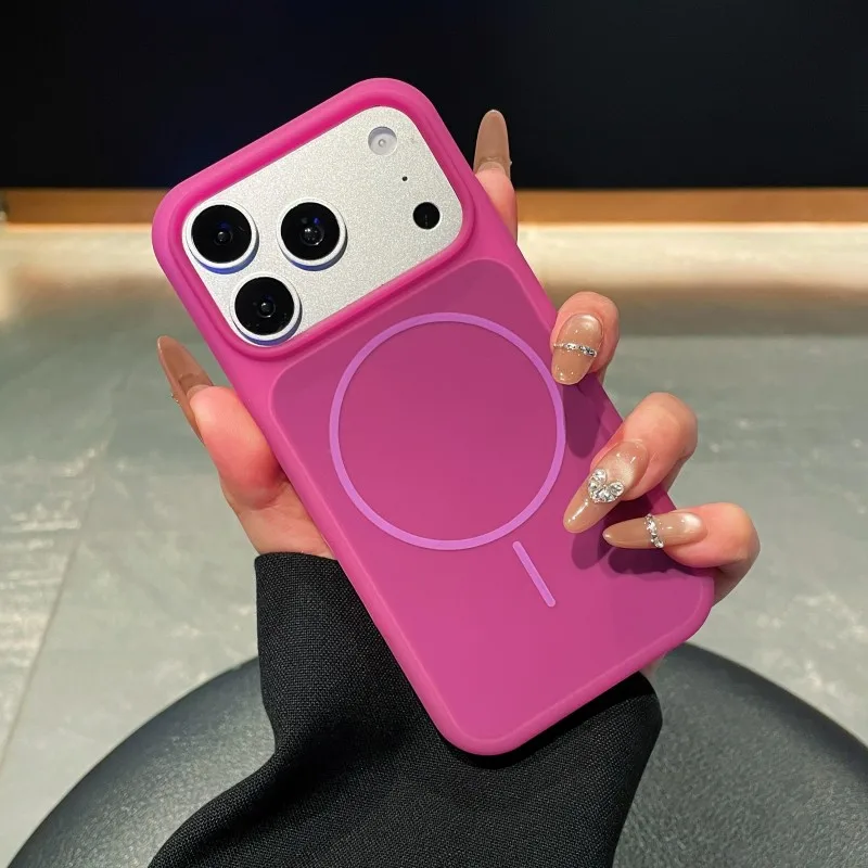

Luxury Matte for Magsafe Magnetic Case for iPhone 17 16 15 Pro Max Candy Color Skin Feel Wireless Charging Soft Silicone Cover
