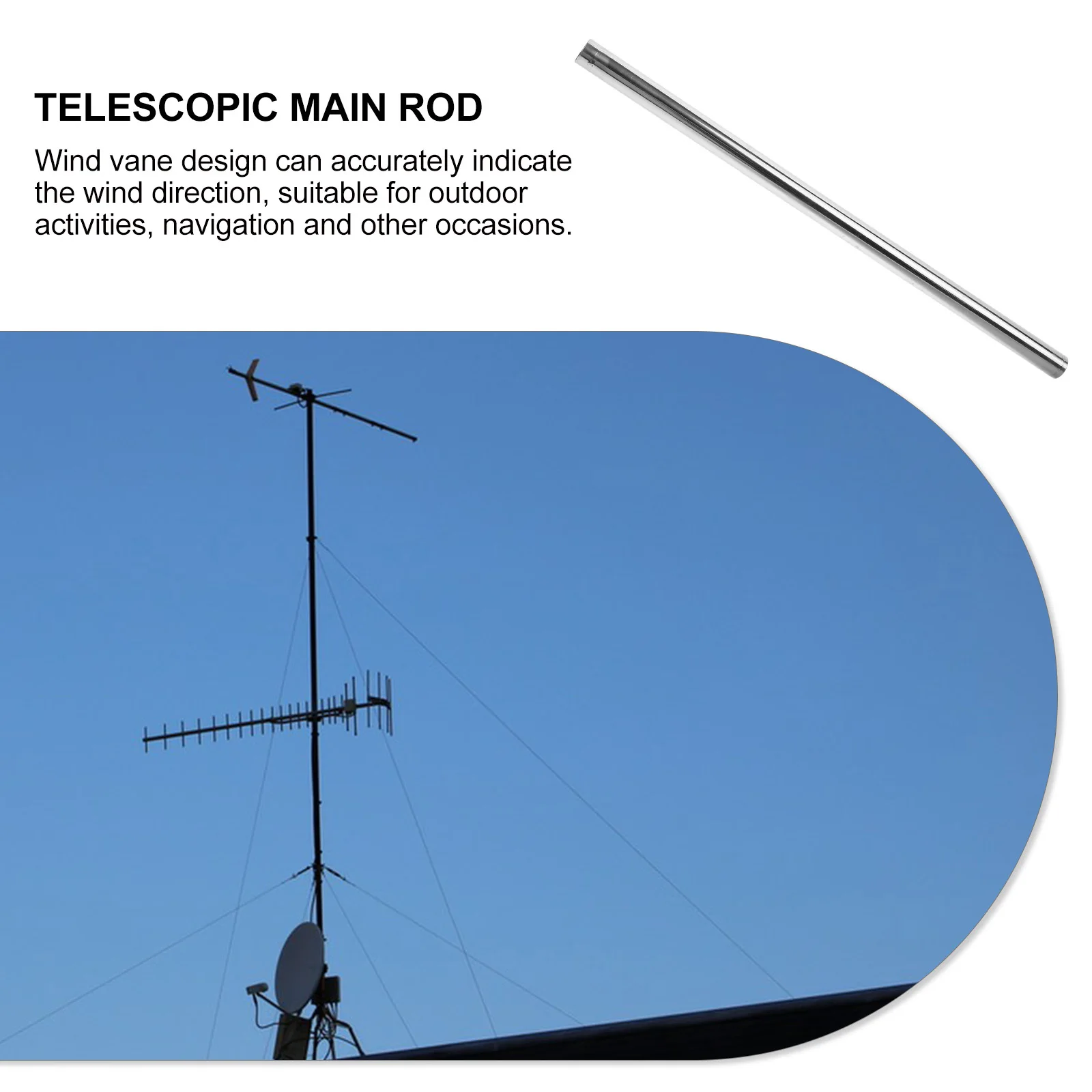 

Wind Turbine Weathervane Extension Rod Modern Lightweight Roof Mounting Pole For Antenna Weather Station Satellite Dish