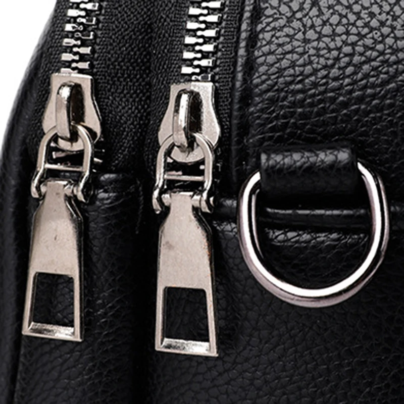 Einfarbige modische Niet Reiß verschluss Damen Handy tasche einfache weiche Leder Schulter Cross body kleine quadratische Tasche Handtasche – Detail 25