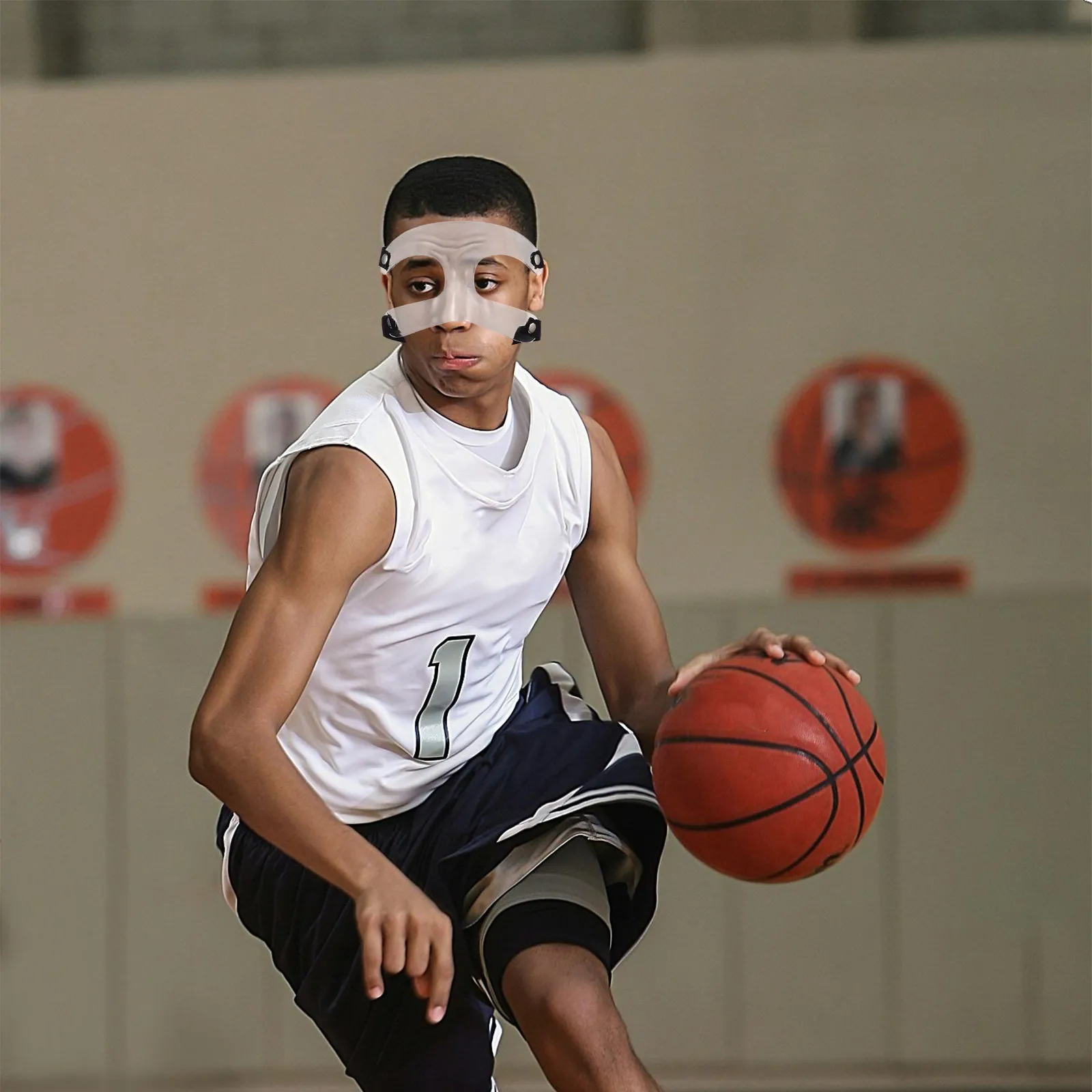 

Дышащая регулируемая спортивная маска для лица для мужчин и женщин, для футбола и баскетбола, прозрачная защита лица для молодежи и взрослых спортсменов