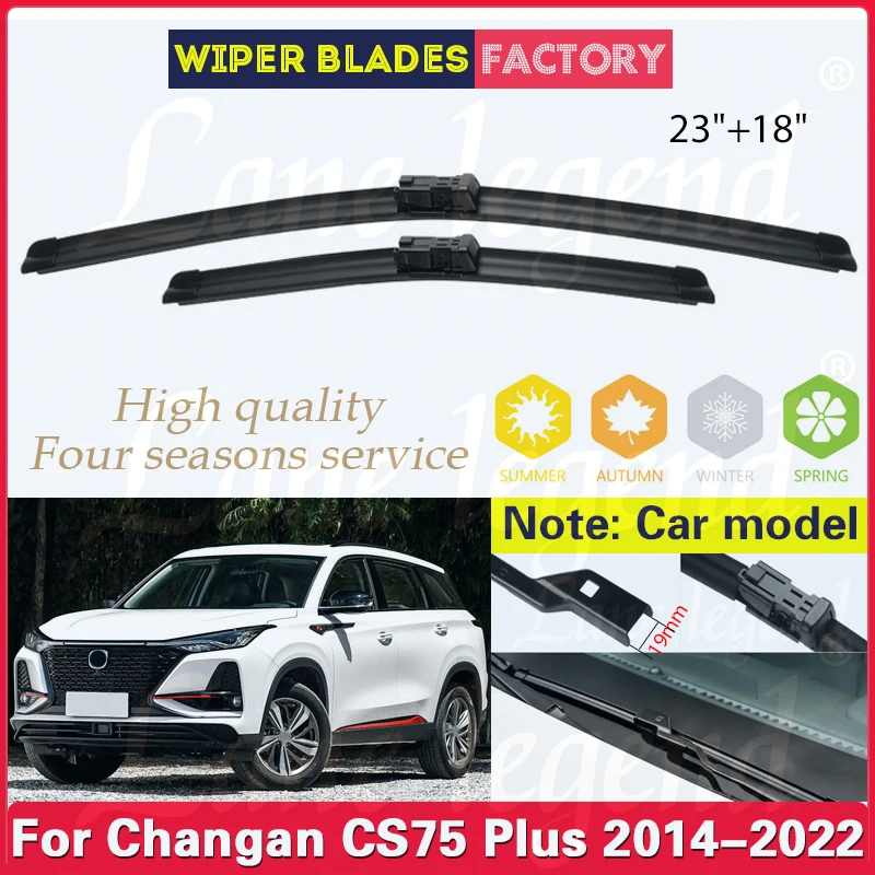 For Changan CS75 Plus 2014 - 2022 Car Front Windshield Wiper Blades Rubber Windscreen Clean Window 2021 23