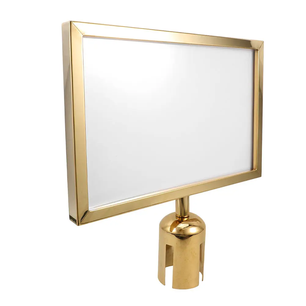 A3 Stanchion Sign Holder Stainless Steel Elegant Design Versatile Portrait Poster Display for Airports Exhibitions Crowd Control