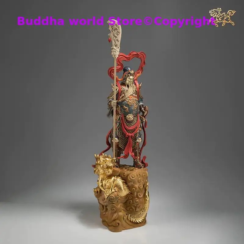 Huge Large Asia high grade GOOD LUCK God of wealth Dragon GUAN GONG Mammon Bronze statue HOME Shop Club BAR Company Patron saint