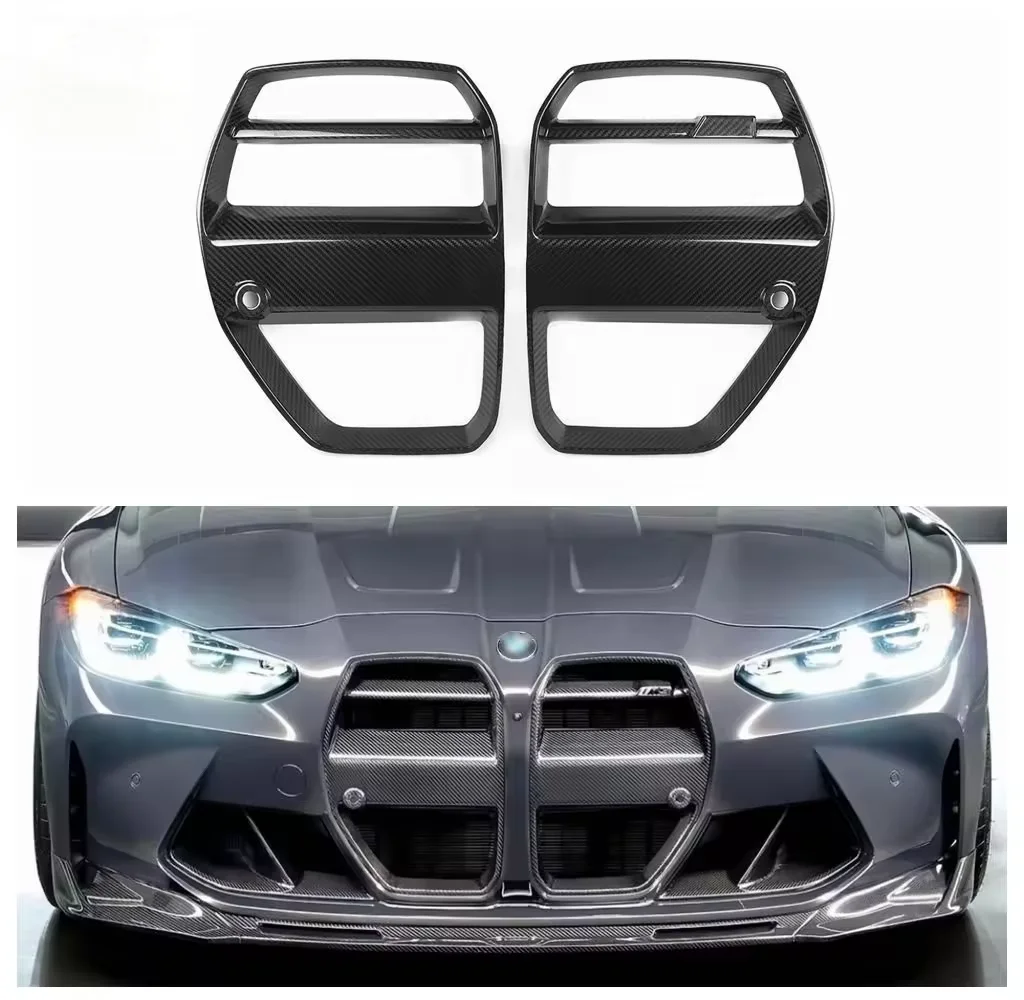 กระจังหน้าแบบคาร์บอนไฟเบอร์กันชนหน้าพร้อม ACC สำหรับ2021-2024 BMW M3 G80 M4 G83 G82