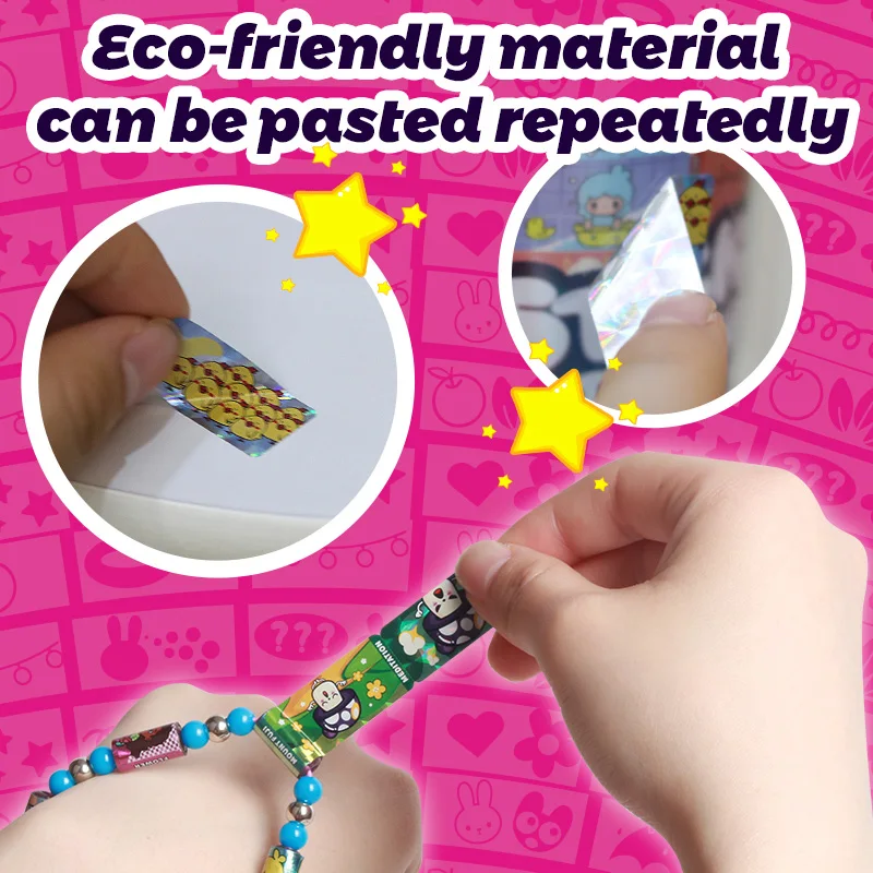 Creative Beads Sticki Rolls DIY Bracelet Beads Surprise Stickers Roll Handmade Sticker Creative Jewelry Toys Funny Stationery