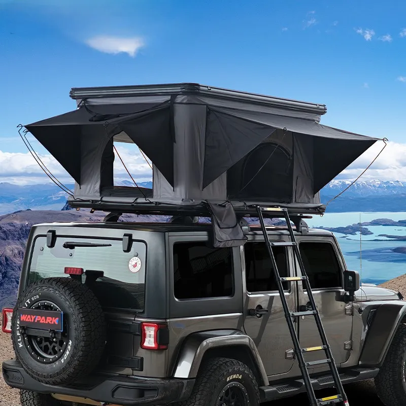 !@Fully Automatic Hydraulic Roof Tent Waterproof Oxford Foldable Aluminum Alloy Car Tent for Outdoor Self-Driving Camping